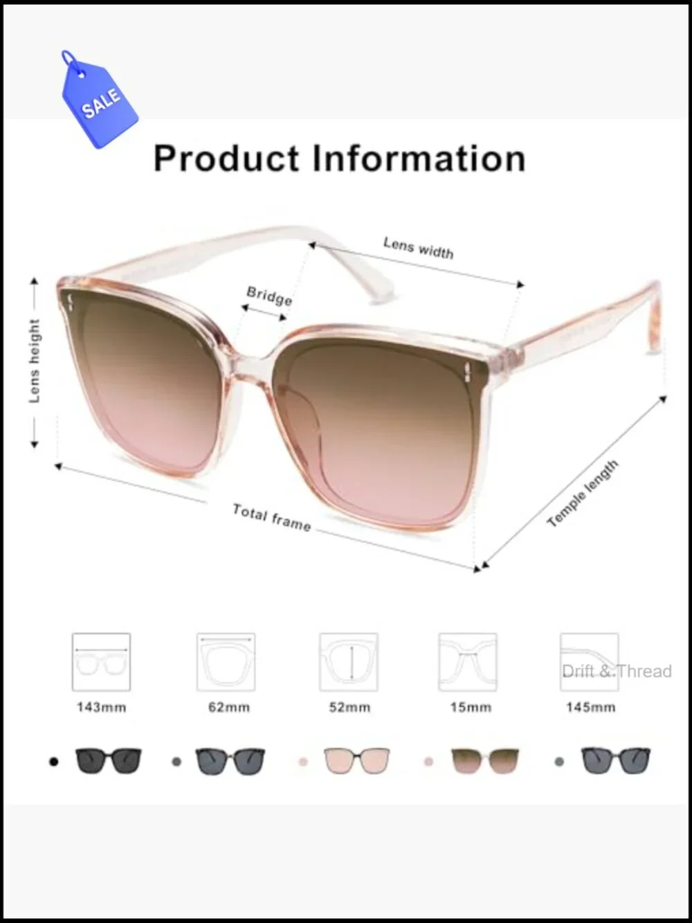 Vintage Style UV Protection Sunglasses for Women Men Square